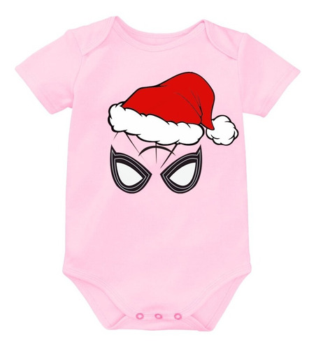 Pañalero Navideño Spider Man Rojo Bebe Camiseta Mameluco