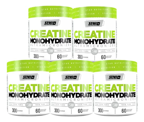 Creatina Monohidrato 300grs X 5 Unid. Star Nutrition