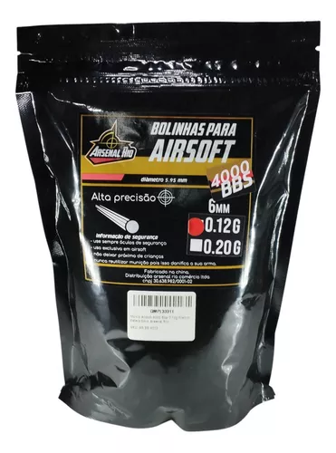 Bbs Airsoft Paintball Pac Com 1000 Bbs 0.12g - Arsenal Rio