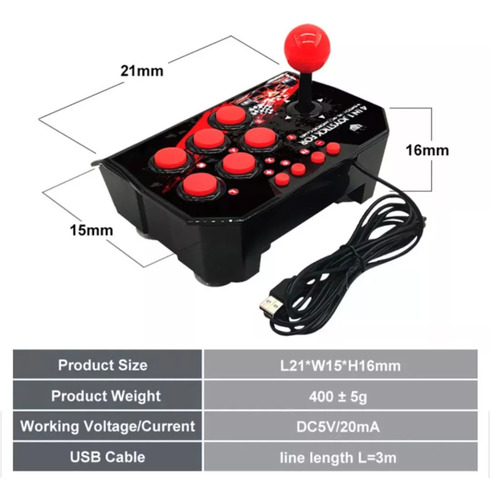 Controle Arcade Compatível Com N-switch Pc Ps3/pront Entrega