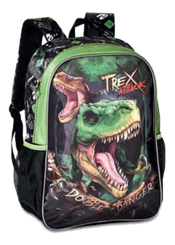 Mochila Escolar Costas Infantil T-rex Dinossauro Clio Cor Preto