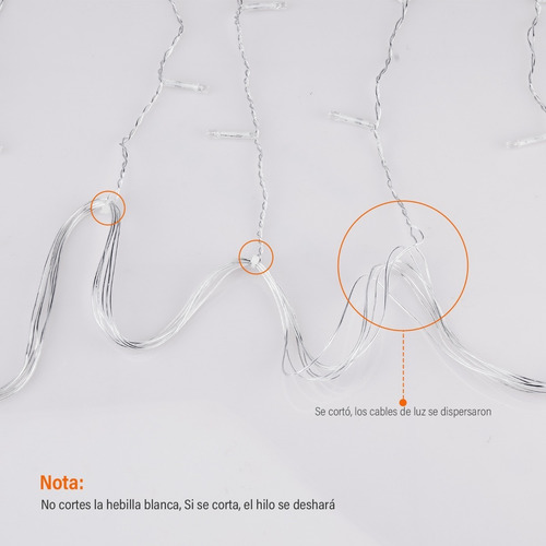 Imagen 8 de 8 de Serie Luces Cascada De Navidad 144 Leds 4x0.6m