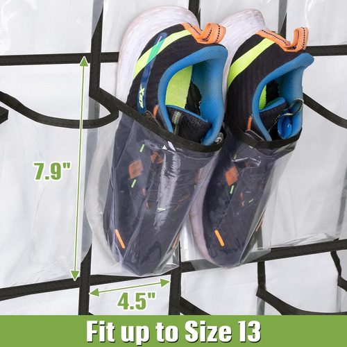 Misslo 35 Clear Large Pockets Over The Door Shoe Organize...
