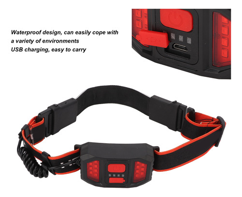 Faro Rojo Led Cob Highlight, Cabezal Recargable