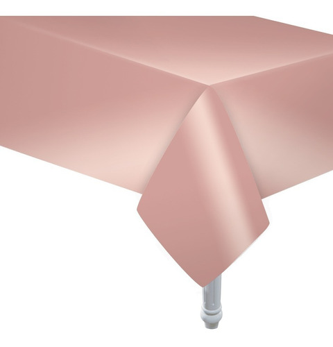 Mantel Plastico Metalizado Rosa Rose Gold 137cmx274cm