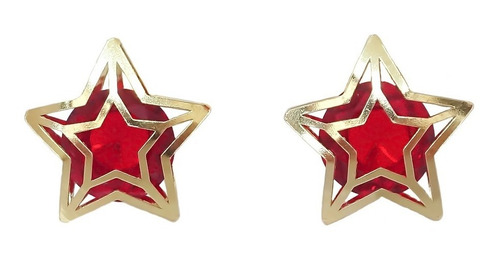 Amor Eterno - Broqueles Estrella Tecno / Aretes / Oro 10k