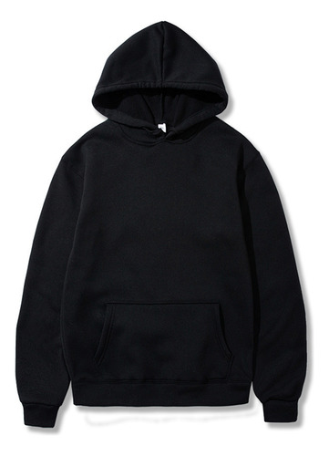 Sudadera Hombre Capucha Gorro Y Cierre Colores - Negro