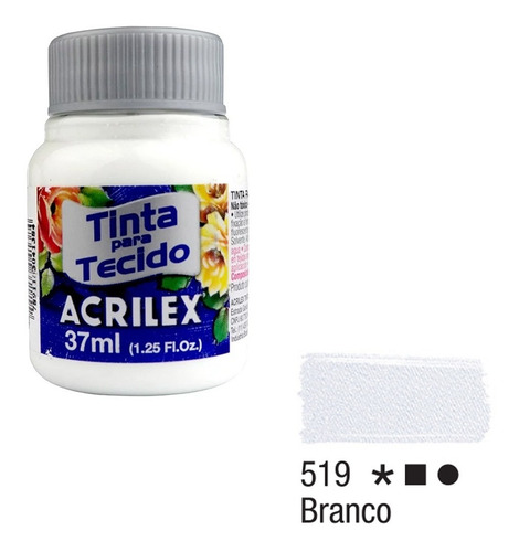 Kit Com 6 Tintas De Tecido Tela Acrilex 37ml