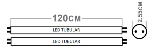 Kit 40 Lâmpadas Led Volter Tubular 18w 1,2m Branca Fria
