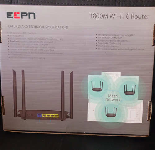 Router Mesh Wi-fi 6 Marca Ecpn 1800mbxs Gigabit (Usado)
