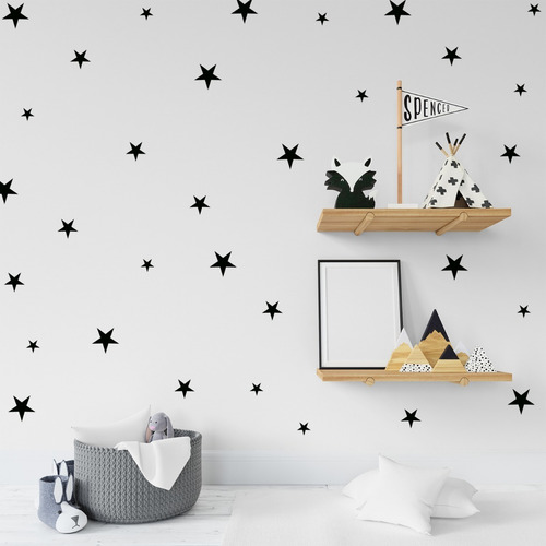 Vinilo Decorativo 100pz De Estrellas En 3 Tamaños Glitter