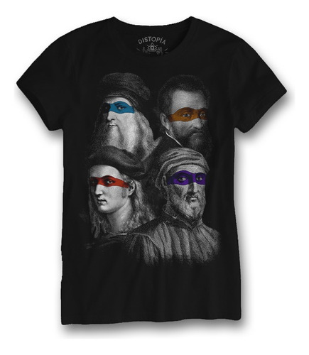 Playera Artistas Tortujas Ninja Dama Marca Distopia