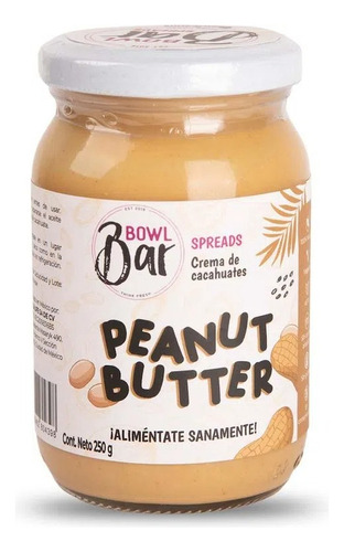 Bowl Bar Crema De Cacahuates 250g