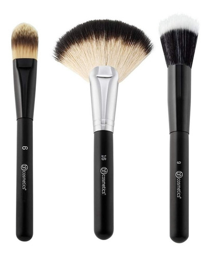 Bh Cosmetics Trio De Brochas Pro Para Rostro - Originales