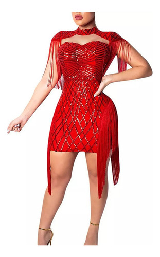 Vestido Para Mujer, Discoteca, Fiesta, Club, Lentejuelas Con