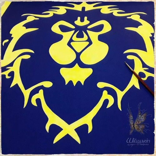 Estandarte Alianza Horda Warcraft 110x50cm Pintados A Mano