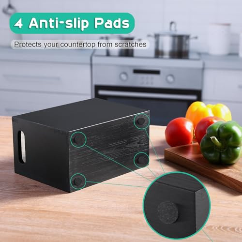 Porta Utensilios Negro Alelion Para Encimera De Cocina - Org