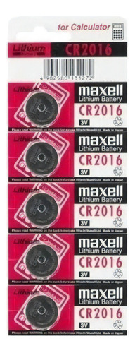 Pilas CR2016 3v Maxell pack por 5 unidades