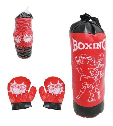 Kit Boxe Boxing Com Saco De Pancadas + Par De Luva Cor Colorido