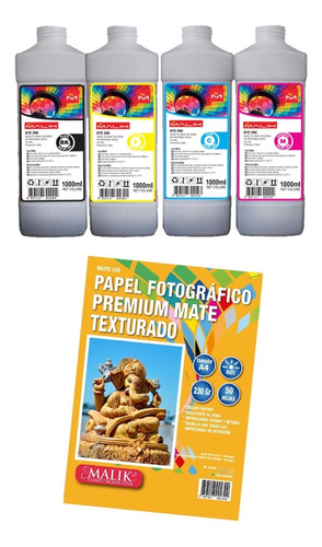 Papel Opalina 230gm 50 Hojas + 4 Litros Para Canon Gx4010