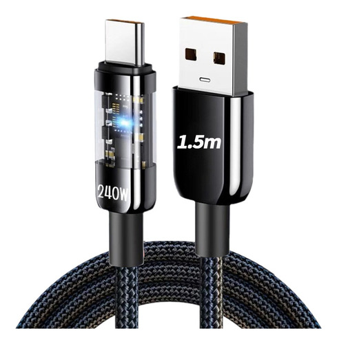 Cable De Carga Rápida De 240 W, 10 A, Línea De Datos Usb Tip