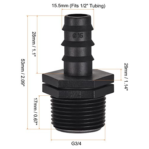 Conectores De Riego Por Goteo De 15.5 Mm Rosca Macho G3...