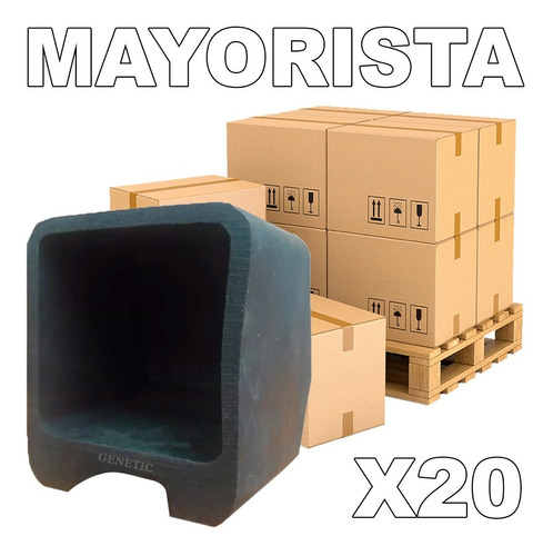 20 Regatones Goma Caño 50x50 Mm Repuestos Máquinas Gimnasios