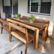 Comprar Mesa 140x80cm Madera Guayubira 100% Maciza Quincho Exterior