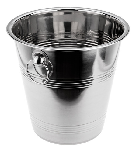 Kit Três Baldes Profissional Aço Inox Weck 4,6l 1,2l 900ml Cor Prateado Lisa