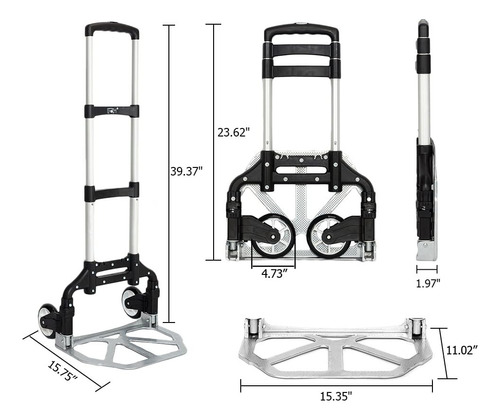 Carro De Carga Plegable Tipo Yegua 80 Kilo Resistente Cuerda
