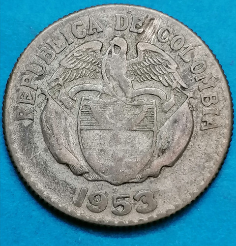 Colombia Moneda 20 Centavos 1953  Plata