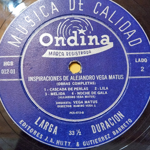 Vinilo Alejandro Vega Matus Inspiraciones Si0