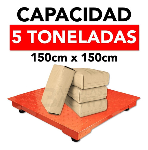 Báscula Plataforma De Piso Industrial 5 Tonelada 1.5 X 1.5 M