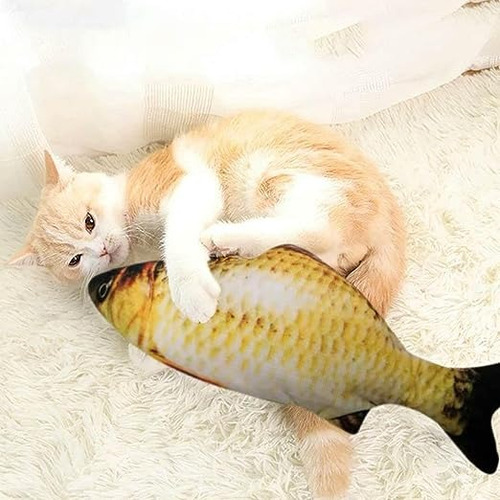 Imagen 6 de 9 de Pescado Juguete Gato Con Movimiento Usb Juguete Interactivo