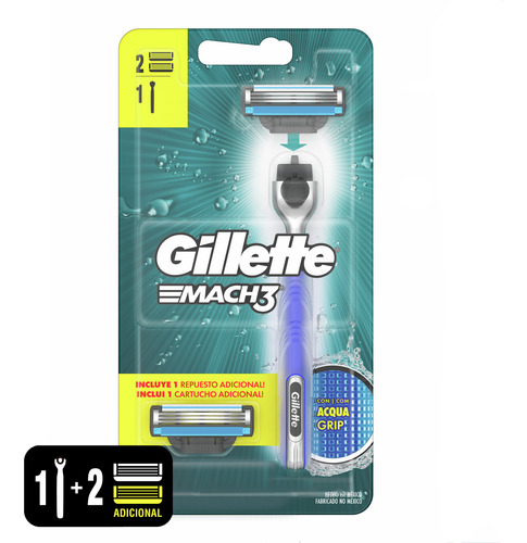 Gillette Mach3 Máquina De Afeitar 1 Pieza Con 2 Cartuchos