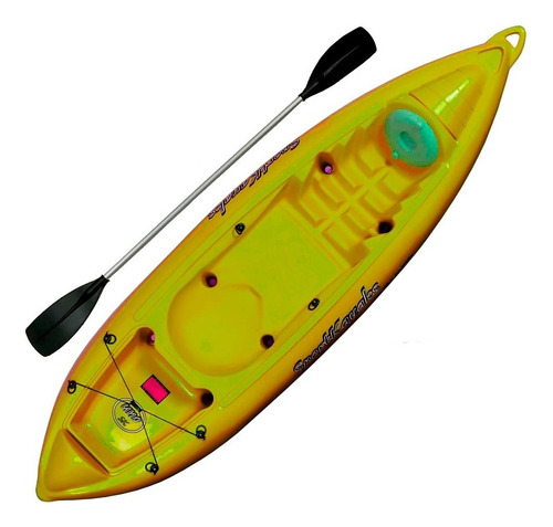 Kayak Sportkayas S K1 Reforzados + Remo Color Amarillo
