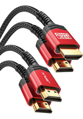 Cables Hdmi Jsaux, Largo De 1 M, 48 Gbps, 8k, Rojo