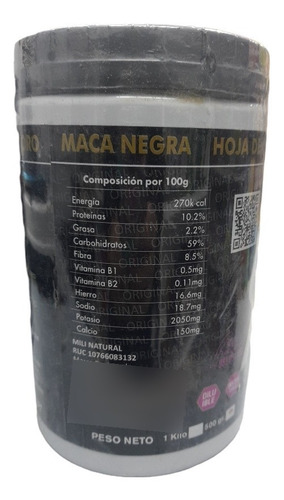 Imagen 2 de 3 de Maca Negra Premium Formato De 500 Gr.