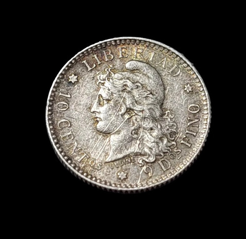 Moneda Argentina 10 Centavos, 1882 Plata 0.900 Km# 26 - 284