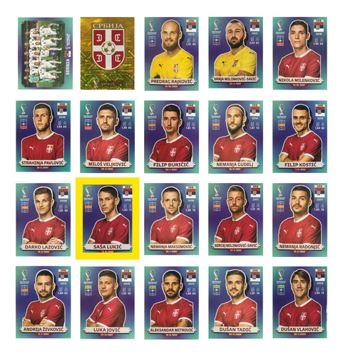 Figurinhas Avulsa Sérvia (srb) Panini Copa Do Mundo 2022