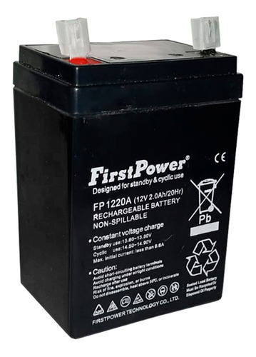 Bateria Recargable Seca 12v 2amp Vertical First Power 