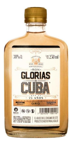 Paquete De 3 Ron Glorias De Cuba Oro 250 Ml