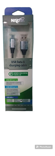 Cable Usb Nisuta A Ligthting Mallado  I M 