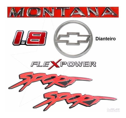 Emblema Montana Flex + Resinados 1.8 Sport + Gravata 03 À 06