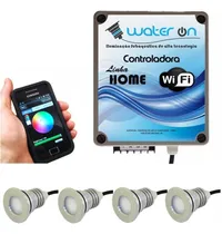 Comprar Kit Iluminação Piscina 4 Refletores 12w Led + Controle Wifi
