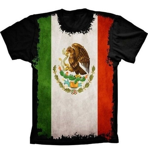 Camiseta Estilosa 3d Fullprint Bandeira Do México