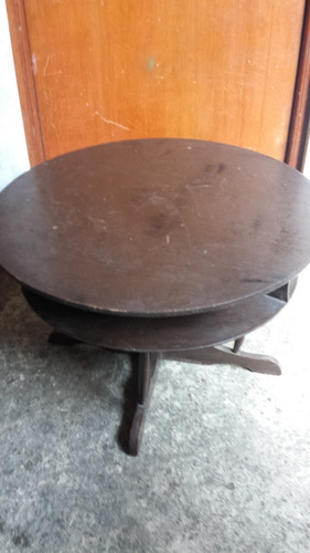 Mesa Vintage De Centro  Circular  De Madera(tienda Propia)