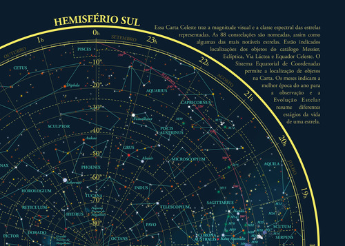 Carta Celeste - Mapa Completo Do Céu Com Objetos Messier
