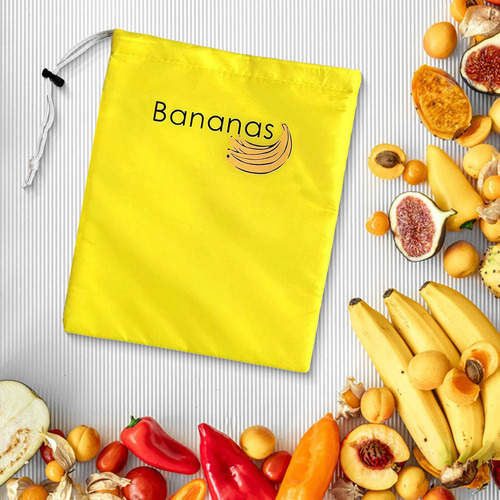 Saco De Produtos Frescos Saco De Bananas Texto Superior