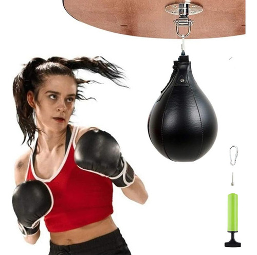 Pera Box Boxeo Inflable Con Elástico Punching Ball Cuero